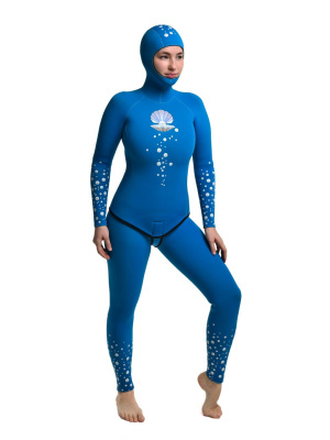 Гидрокостюм для фридайвинга бирюза «Жемчуг», 5мм